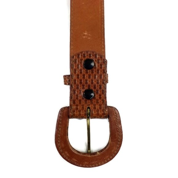 Zele Two Tone Brown Leather Belt Womens Medium 30\
